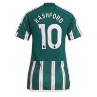 Manchester United Marcus Rashford #10 Fotballklær Bortedrakt Dame 2023-24 Kortermet